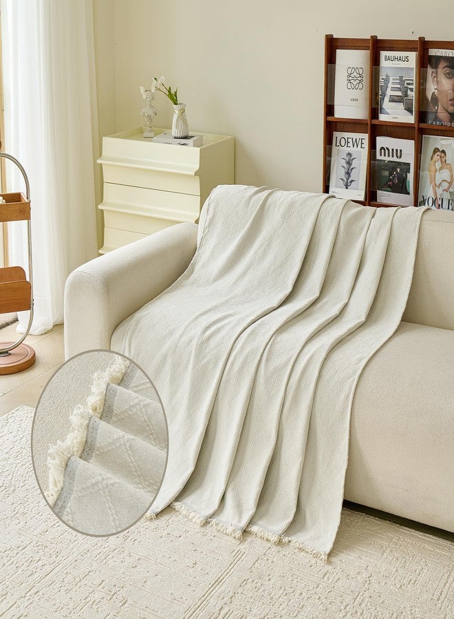 VANJOROY Beige Couch Sofa Cover for 3 Cushion Sectional Sofa L-Shape -Washable Chenille Couch Cover for Dogs Pets, Boho Couch Cover Protector Soft Sofa Slipcovers with Tassel,91"x 134" - Image 3